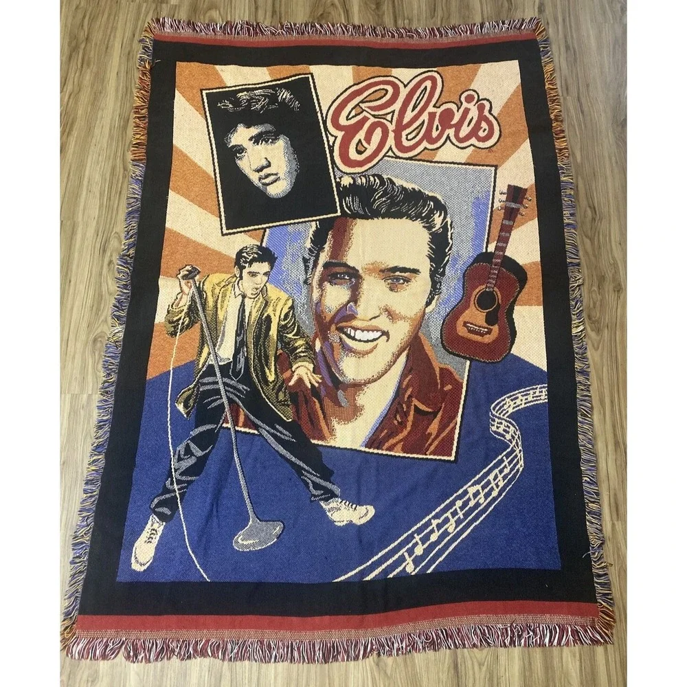 Elvis Presley Throw Blanket Tapestry Double Woven 48 x 70